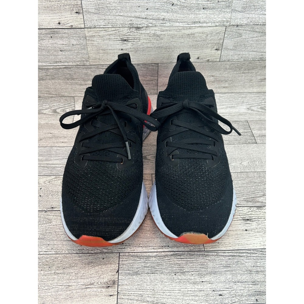 Nike Epic React Flyknit Women Sz 8.5 Black Pink Orange Running Shoes AQ0070-001